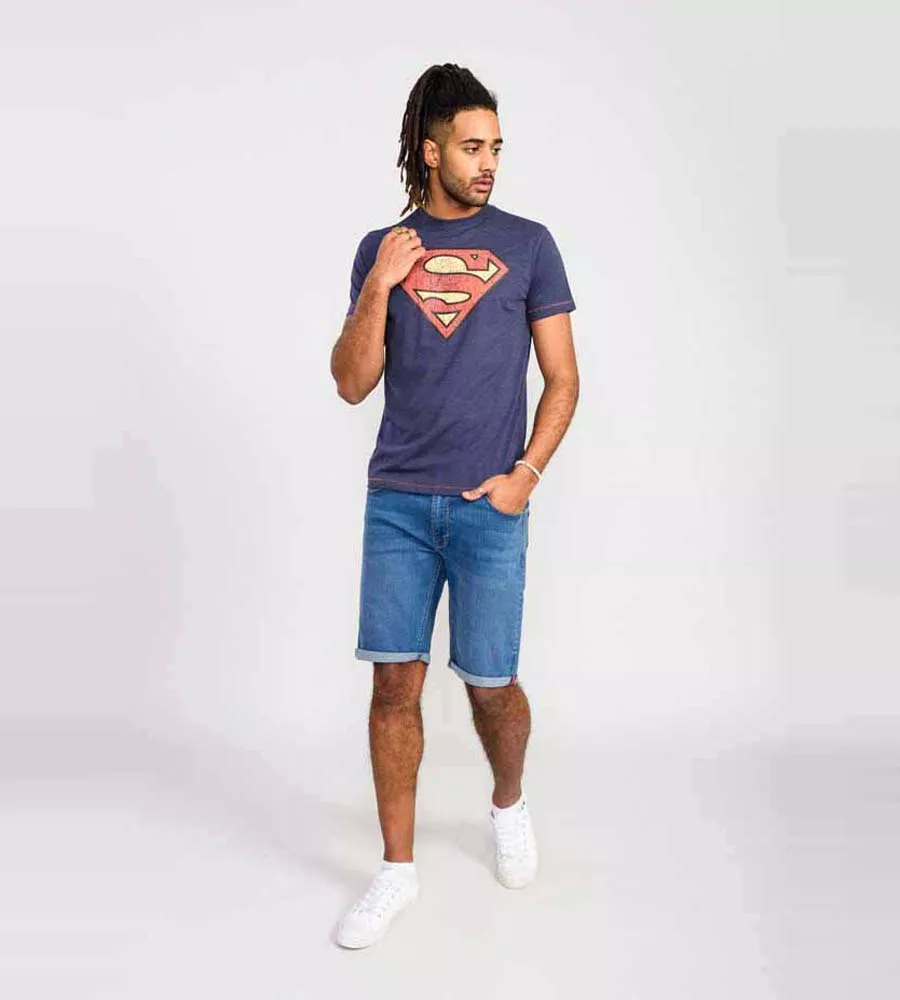 D555 Mens Superman Printed T-Shirt Official Licensed Product (SCAMPTON)